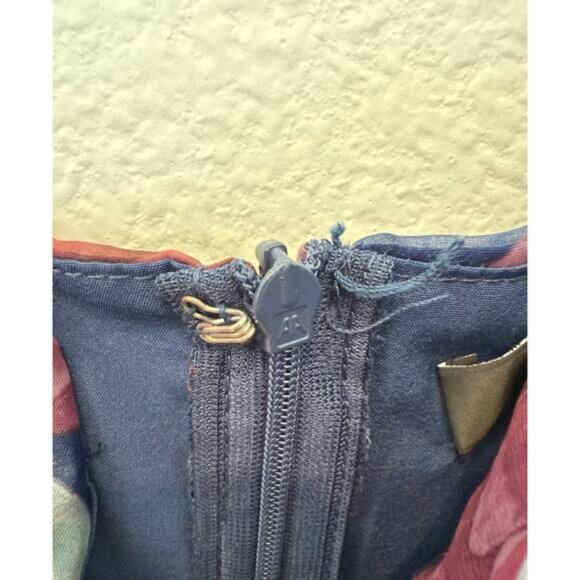 Lulus Cherished Aura Navy Blue Floral Organza Bustier Midi Dress Large - Picture 3 of 10